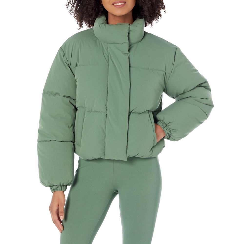 Amazon Essentials Women's Relaxed Cropped Full-Zip PufferJacket Sage XX-Large